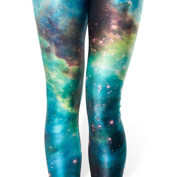 Blackmilk Pants - Blackmilk Teal Green Galaxy Leggings
